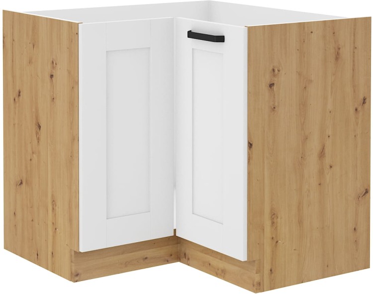 Dolna narożna Szafka kuchenna LUNA 89x89 DN 1F Biały/Dąb Artisan