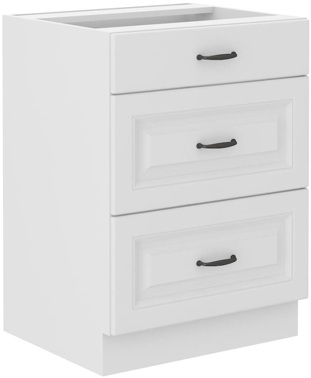 Szafka kuchenna STILO 60 D 3S Biały/Biały dolna z szufladami