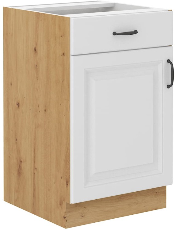 Szafka dolna z szufladą Biały/Dąb Artisan STILO 50 D 1F 1S kuchenna