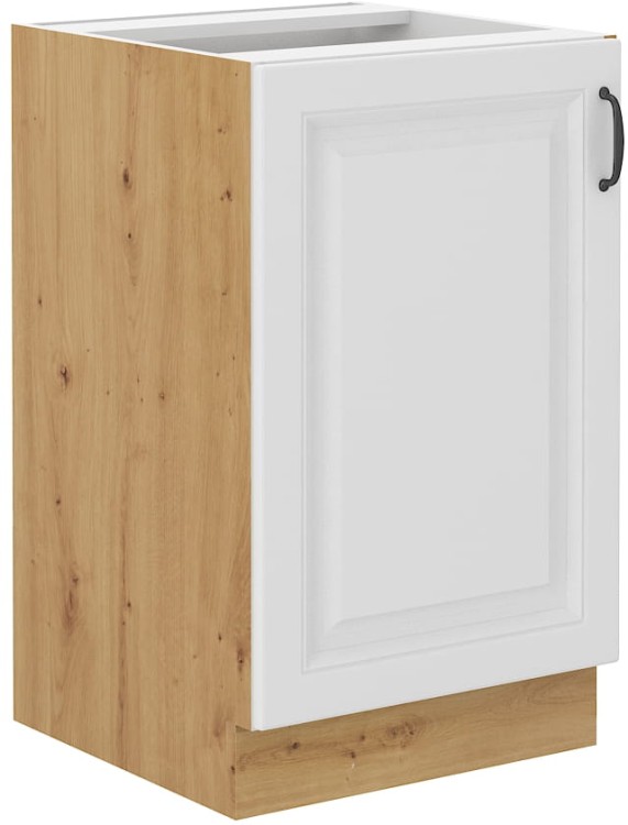 Szafka STILO 50 ZL 1F kuchenna pod zlew Biały/Dąb Artisan