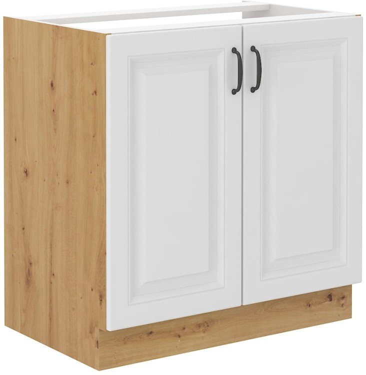Szafka STILO 80 ZL 2F kuchenna Biały/Dąb Artisan pod zlew