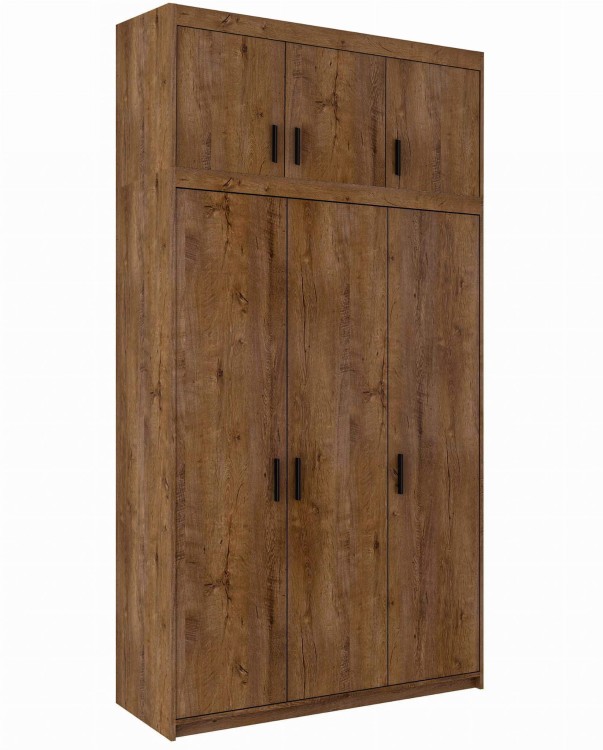 Szafa trzydrzwiowa Elena 3D DL03 z nadstawką NAEL DL03 Dąb Lefkas