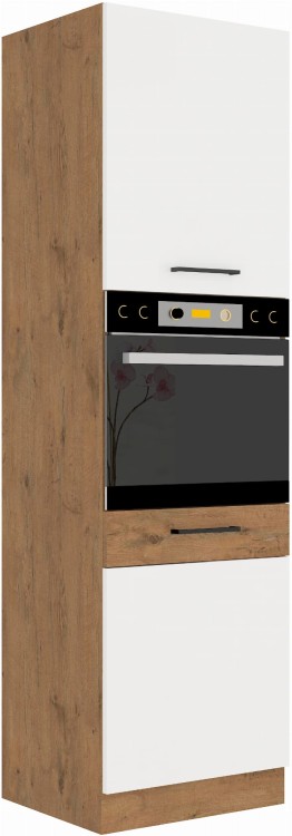 Wysoka szafka kuchenna słupek pod piekarnik VIGO 60 DP-210 2F Połysk Biały/Lancelot