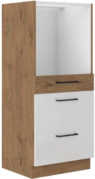 Szafka kuchenna słupek z 3 szufladami pod piekarnik VIGO 60 DPS-145 3S Połysk Biały/Lancelot