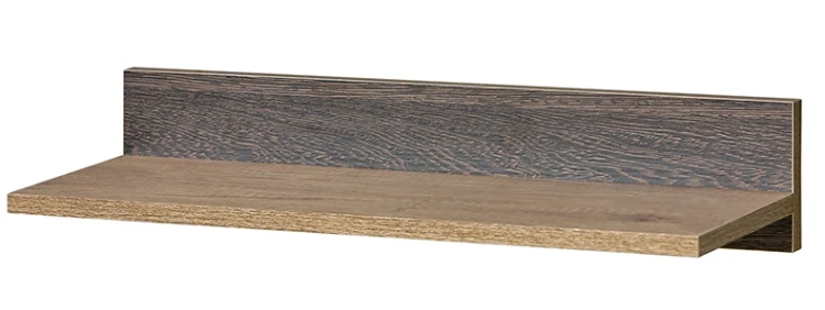 Półka wisząca na ścianę do salonu na książki romero w kolorze dąb canyon