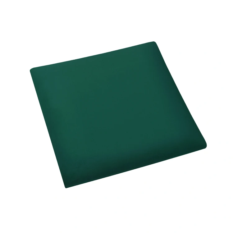 Panel ścienny tapicerowany 3D o wymiarze 30x30 wezgłowie w kolorze zielonym.