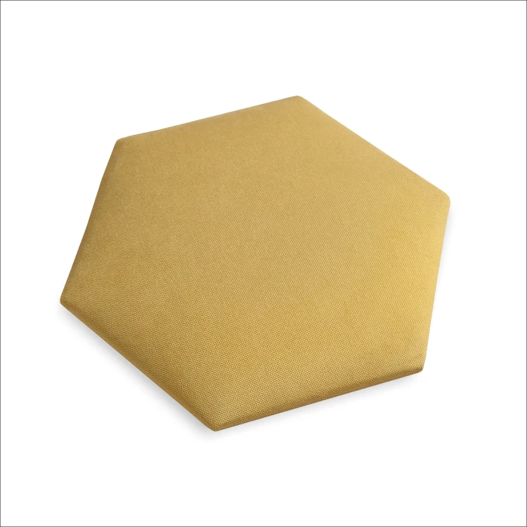 Panel ścienny tapicerowany 3D 35x45 Plaster miodu/Heksagon wezgłowie w kolorze żółtym.