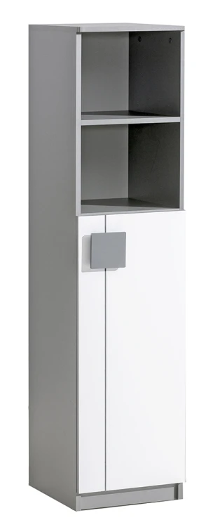 Wysoki Regał półotwarty Gumi do pokoju dziecka G10 w dwóch kolorach Biały/Antracyt.