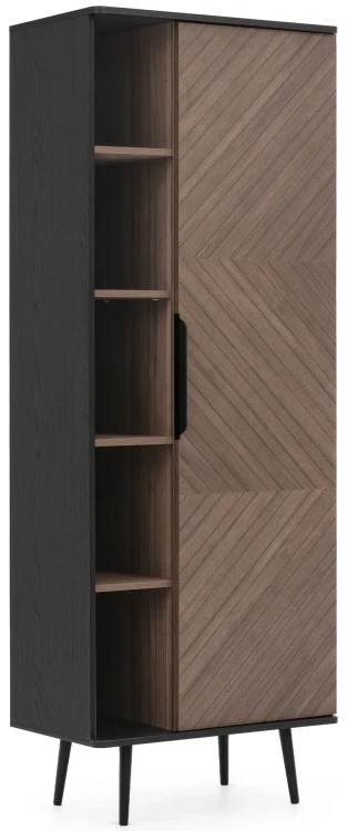 Regał do pokoju lub salonu 70 cm Pinelli PN-03 w kolorze Czarny grafit/Captains Deck.