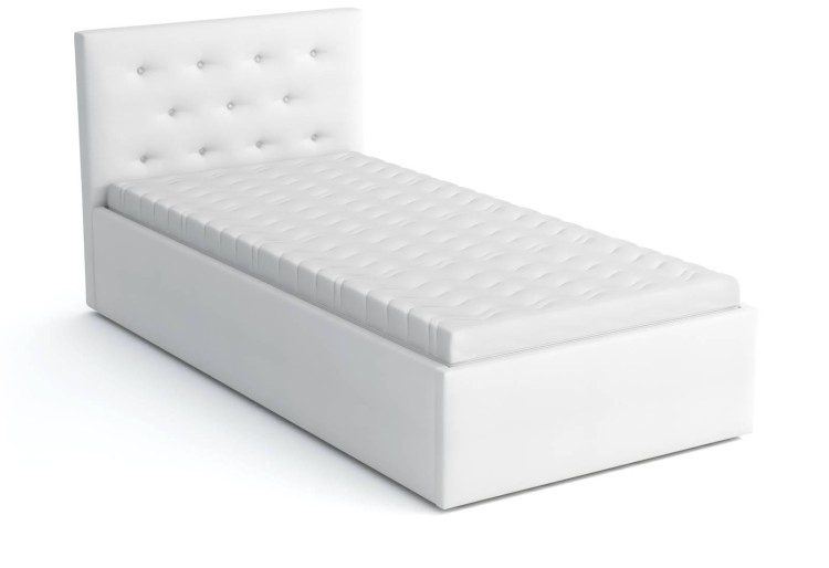 Łóżko 90x200 jednoosobowe dla nastolatka sypialniane z materacem Star białe - internetowy sklep meblowy Bird Meble