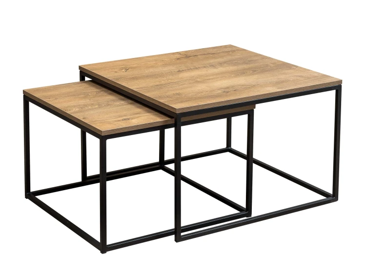 Zestaw stolik kawowy 2w1 loft w stylu industrialnym
