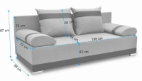 Kanapa  sofa z funkcją spania bonell Orlean Plus wymiary - internetowy sklep meblowy Bird Meble