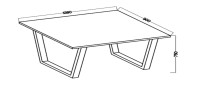 Stół CEZAR 138x90 loft w stylu industrialnym do biura gabinetu kuchni jadalni salonu z metalowyminogami czarnymi V blat porządny wymiary