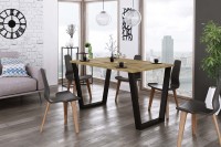 Stół 185x90 loft w stylu industrialnym do biura gabinetu kuchni jadalni salonu z metalowyminogami czarnymi V stabilny porządny solidny dąb artisan aranżacja