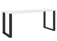 Nowoczesny Stół 185x67 loft w stylu industrialnym do biura gabinetu kuchni jadalni salonu z metalowymi nogami czarnymi prostymi stabilny porządny solidny biały