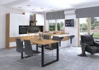Nowoczesny Stół 185x90 loft w stylu industrialnym do biura gabinetu kuchni jadalni salonu z metalowymi nogami czarnymi prostymi stabilny porządny solidny dąb artisan aranżacja