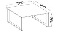 Nowoczesny Stół 138x90 loft w stylu industrialnym do biura gabinetu kuchni jadalni salonu z metalowymi nogami czarnymi prostymi stabilny porządny solidny gruby blat wymiary