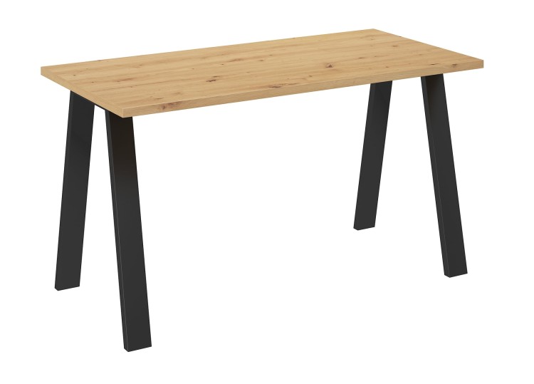 Stół do jadalni salonu industrialny z metalowymi nogami Kleo 138x67 Dąb Artisan - internetowy sklep meblowy Bird Meble