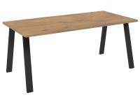 Stół do jadalni salonu industrialny z metalowymi nogami Kleo 185x90 Dąb Lancelot - internetowy sklep meblowy Bird Meble