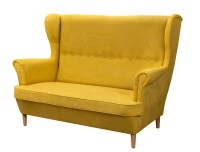 Zestaw wypoczynkowy w stylu skandynawskim sofa uszak do salonu żółta - internetowy sklep meblowy Bird Meble