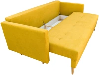 Komplet wypoczynkowy skandynawski do salonu sofa z funkcją spania i pojemnikiem otwarta - internetowy sklep meblowy Bird Meble