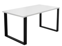 Stół z metalowymi nogami biały blat loft