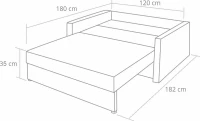 sofa fotel amerykanka rozkładana do przodu wymiary po rozłożeniu Tedi 2  - internetowy sklep meblowy Bird Meble