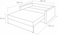sofa fotel amerykanka rozkładana do przodu Tedi 1 rozkładanie wymiary  - internetowy sklep meblowy Bird Meble