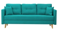 Zestaw mebli skandynawskich sofa z funkcją spania i pojemnikiem turkusowa - internetowy sklep meblowy Bird Meble
