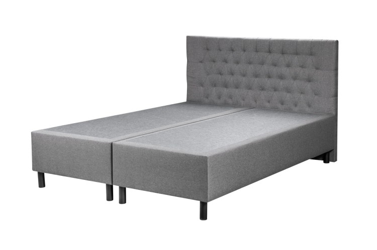 Duże podwójne łóżko BOX 30 hotelowe z wezgłowiem łączone 160x200 Szare