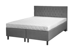 Duże podwójne łóżko BOX 30 hotelowe z wezgłowiem łączone 180x200 + Materac Szare
