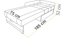 Narożnik sofa Kacper dzieci dorosłych szary wymiary rozłożony