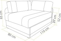Narożnik sofa Kacper dzieci dorosłych szary wymiary złożony