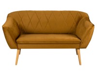 Sofa 2-osobowa skandynawska Rosa 2 złota - internetowy sklep meblowy Bird Meble