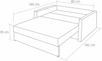 sofa fotel amerykanka rozkładana do spania Tedi 1 rozkładanie wymiary  - internetowy sklep meblowy Bird Meble
