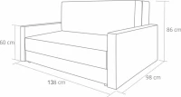 sofa fotel amerykanka rozkładana do przodu wymiary Tedi 2  - internetowy sklep meblowy Bird Meble