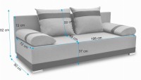 Kanapa sofa z funkcją spania pojemnik Orlean wymiary - internetowy sklep meblowy Bird Meble