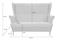 Sofa uszak w stylu skandynawskim Denver wymiary - internetowy sklep meblowy Bird Meble