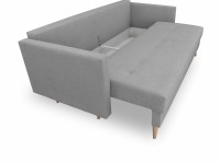 Sofa z funkcją spania do salonu z pojemnikiem skandynawska Saffle pojemnik na pościel - internetowy sklep meblowy Bird Meble