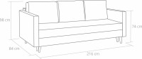 Sofa z funkcją spania do salonu z pojemnikiem skandynawska Saffle wymiary - internetowy sklep meblowy Bird Meble
