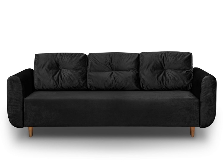Sofa rozkładana z funkcją spania do salonu Sewilla czarna - internetowy sklep meblowy Bird Meble