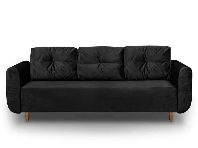 Sofa rozkładana z funkcją spania do salonu Sewilla czarna - internetowy sklep meblowy Bird Meble