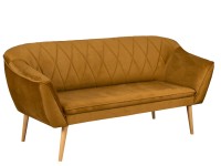 Sofa 3-osobowa skandynawska Rosa 3 złota - internetowy sklep meblowy Bird Meble