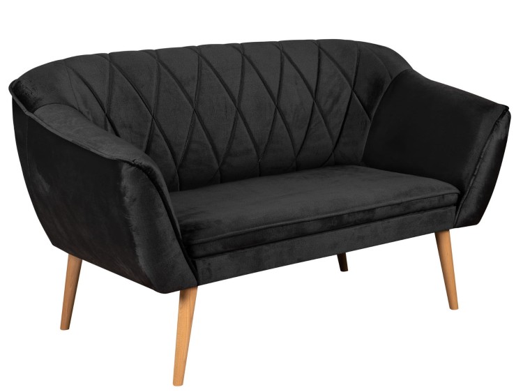 Sofa dwuosobowa skandynawska Rosa 2 antracytowa - internetowy sklep meblowy Bird Meble