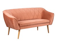 Sofa dwuosobowa skandynawska Rosa 2 różowa - internetowy sklep meblowy Bird Meble