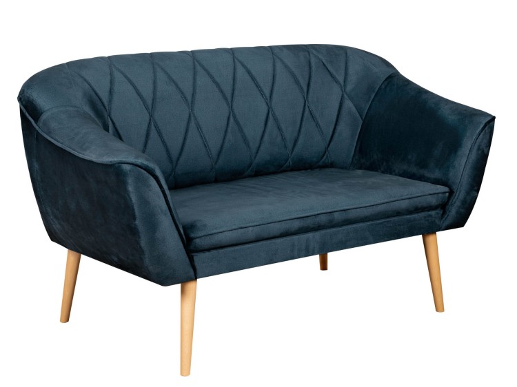 Sofa dwuosobowa skandynawska Rosa 2 granatowa - internetowy sklep meblowy Bird Meble