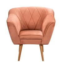 Fotel w stylu skandynawskim do salonu Rosa różowy - internetowy sklep meblowy Bird Meble