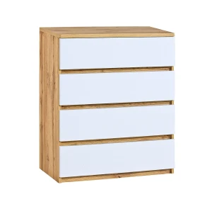 Komoda 80 cm na zabawki z 4 szufladami Arca 05 Dąb Wotan/Biały