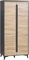 Szafa 90 cm z szufladą Gappa 01 półki grafit/jesion - internetowy sklep meblowy Bird Meble
