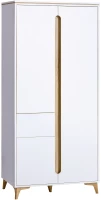 Szafa 90 cm z szufladą Gappa 01 półki biały/jesion - internetowy sklep meblowy Bird Meble